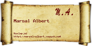 Marsal Albert névjegykártya